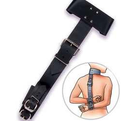 Collar to Wrist Restraint: Strap your partner up while you titillate him or her with G-Spot sex toys, prostate stimulators, or clit vibrators.