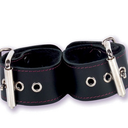 Kinky Kitten's Cuffs: Slip this cuffs around your lover's wrists and tease her with powerful dual stimulation adult sex toys and rabbit vibrators. 