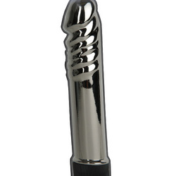 Quicksilver Phallus: Pamper yourself with this divine vibrating metal dildo sex toy. 